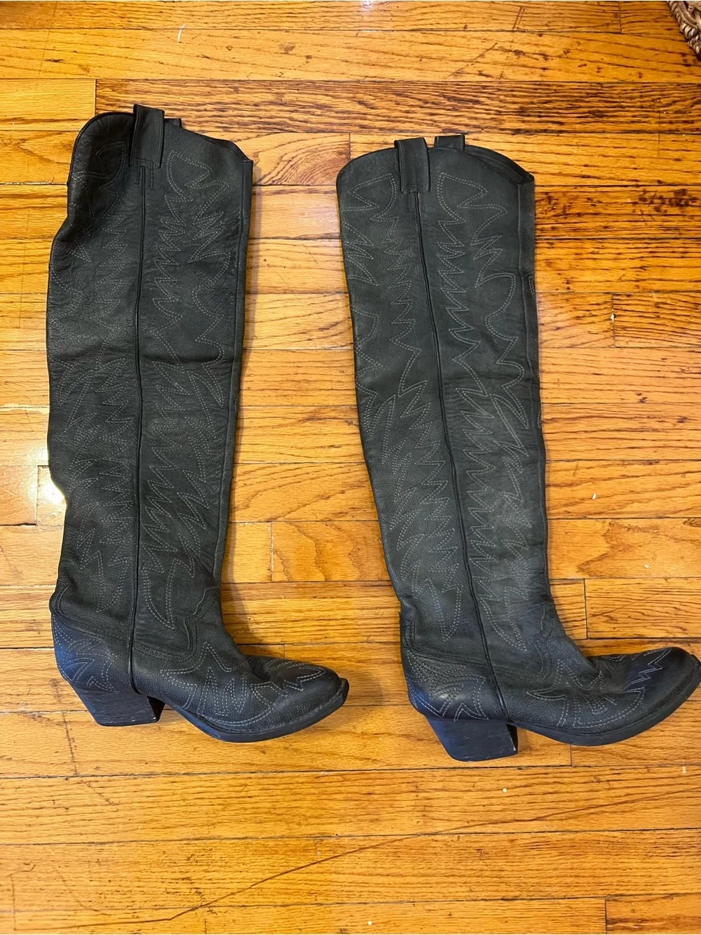 Jeffrey Campbell Black Over-the-Knee Western Boots